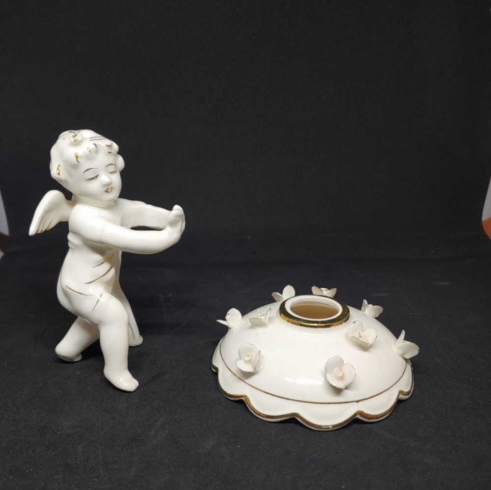 Vintage Commodore Candle Holder Angel Candle Climber